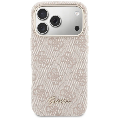 MagSafe Case for Apple iPhone 17 Pro, Guess, 4G Script Logo, Pink
