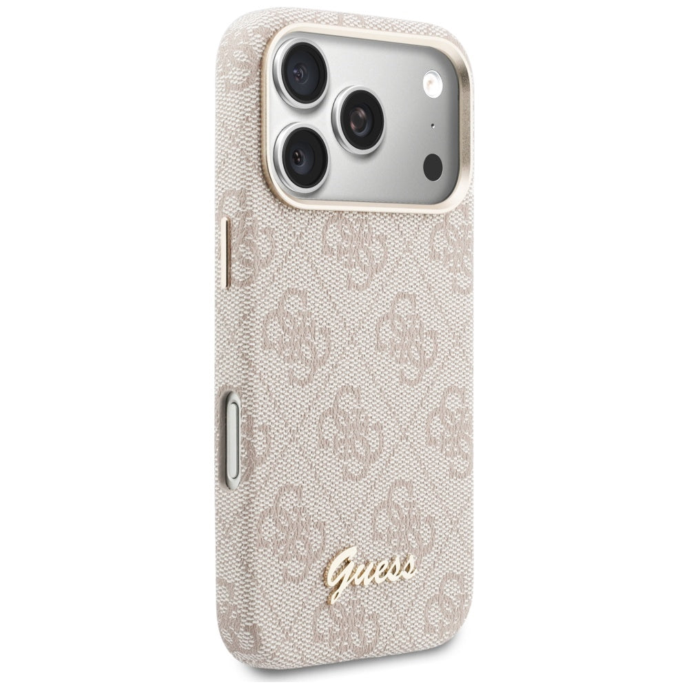 MagSafe Case for Apple iPhone 17 Pro, Guess, 4G Script Logo, Pink