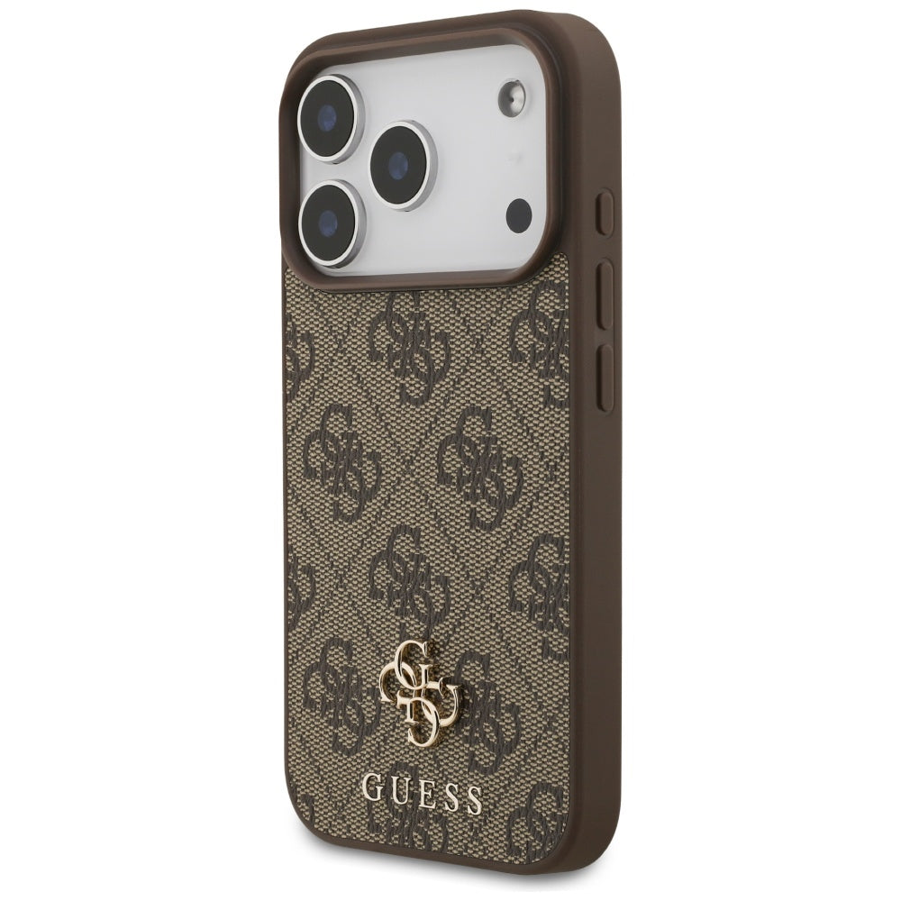 MagSafe Case for Apple iPhone 17 Pro, Guess, 4G Small and Classic Logo, Brown