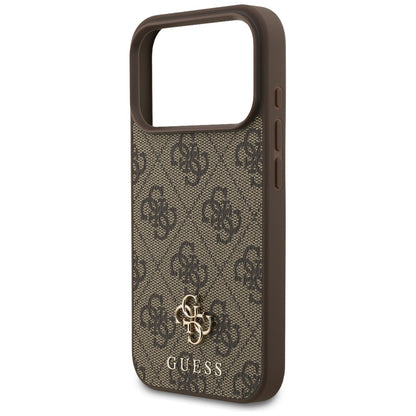 MagSafe Case for Apple iPhone 17 Pro, Guess, 4G Small and Classic Logo, Brown