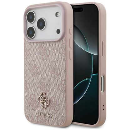 MagSafe Case for Apple iPhone 17 Pro, Guess, 4G Small and Classic Logo, Pink