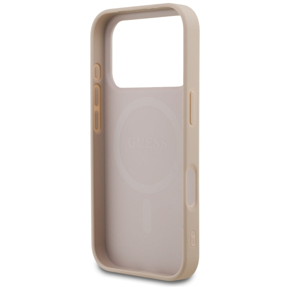 MagSafe Case for Apple iPhone 17 Pro, Guess, 4G Small and Classic Logo, Pink