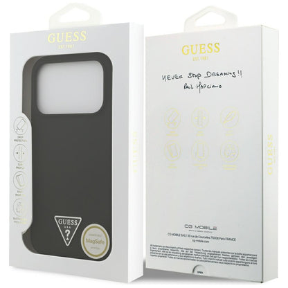 MagSafe Case for Apple iPhone 17 Pro, Guess, Triangle Logo, Black
