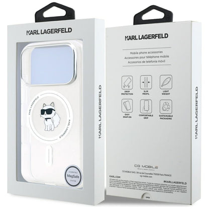 MagSafe Case for Apple iPhone 17 Pro, Karl Lagerfeld, IML Choupette Logo, Transparent