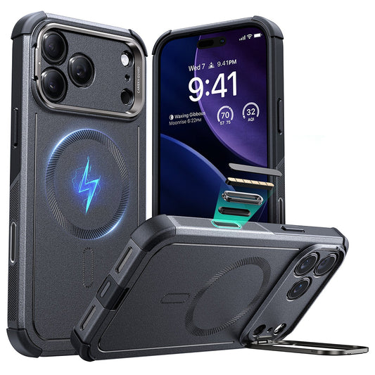 MagSafe Case for Apple iPhone 17 Pro Max, ESR, Cyber Armor Kickstand, Gray