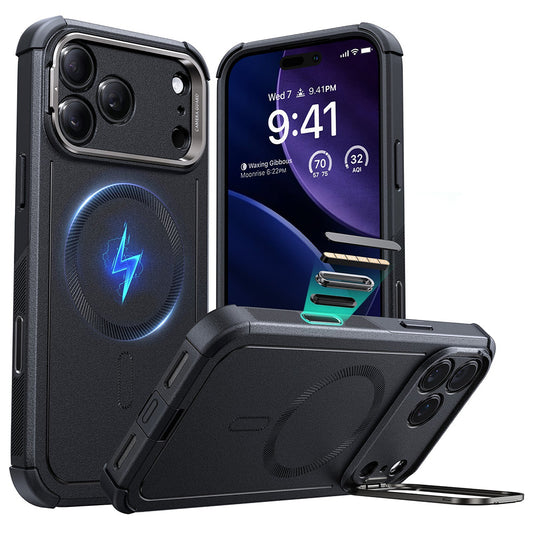 MagSafe Case for Apple iPhone 17 Pro Max, ESR, Cyber Armor Kickstand, Black