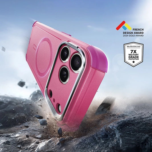 MagSafe Case for Apple iPhone 17 Pro Max, ESR, Cyber Armor Kickstand, Pink