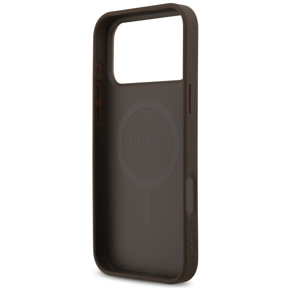 MagSafe Case for Apple iPhone 17 Pro Max, Guess, 4G Printed Stripes, Brown