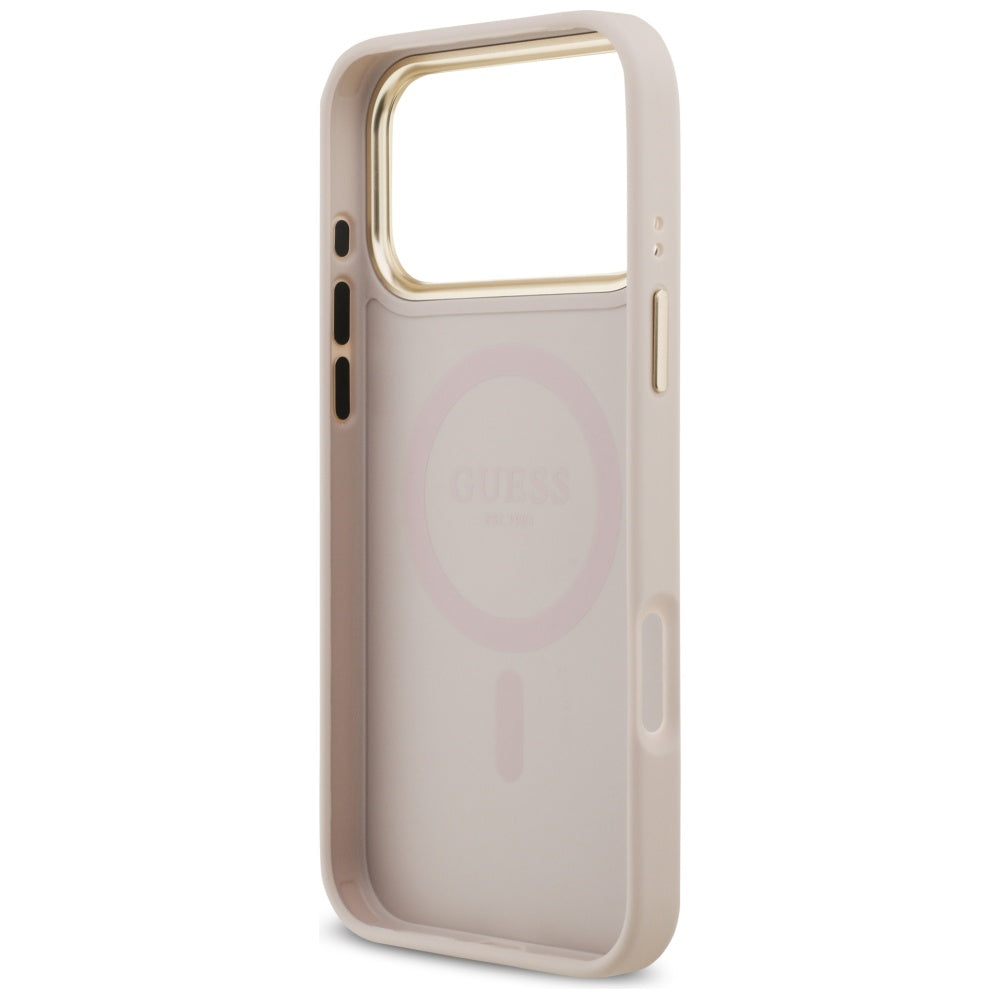 MagSafe Case for Apple iPhone 17 Pro Max, Guess, Grained Strass Logo, Pink