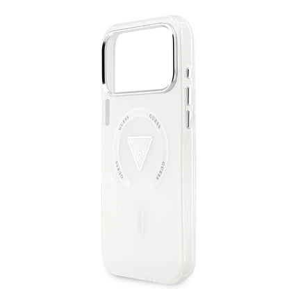 MagSafe Case for Apple iPhone 17 Pro Max, Guess, IML Gradient Triangle Logo, Transparent