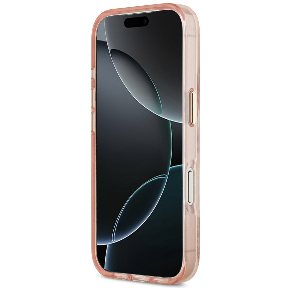 MagSafe Case for Apple iPhone 17 Pro Max, Guess, Jungle Tonal Triangle, Pink