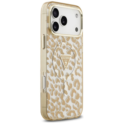 MagSafe Case for Apple iPhone 17 Pro Max, Guess, Leopard Glitter, Brown