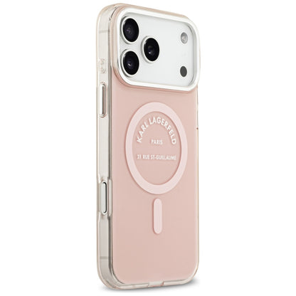 MagSafe Case for Apple iPhone 17 Pro Max, Karl Lagerfeld, IML Logo RSG, Pink