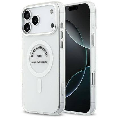 MagSafe Case for Apple iPhone 17 Pro Max, Karl Lagerfeld, IML Logo RSG, Transparent