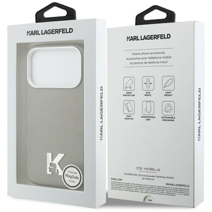 MagSafe Case for Apple iPhone 17 Pro Max, Karl Lagerfeld, Karl Head Logo, Grey