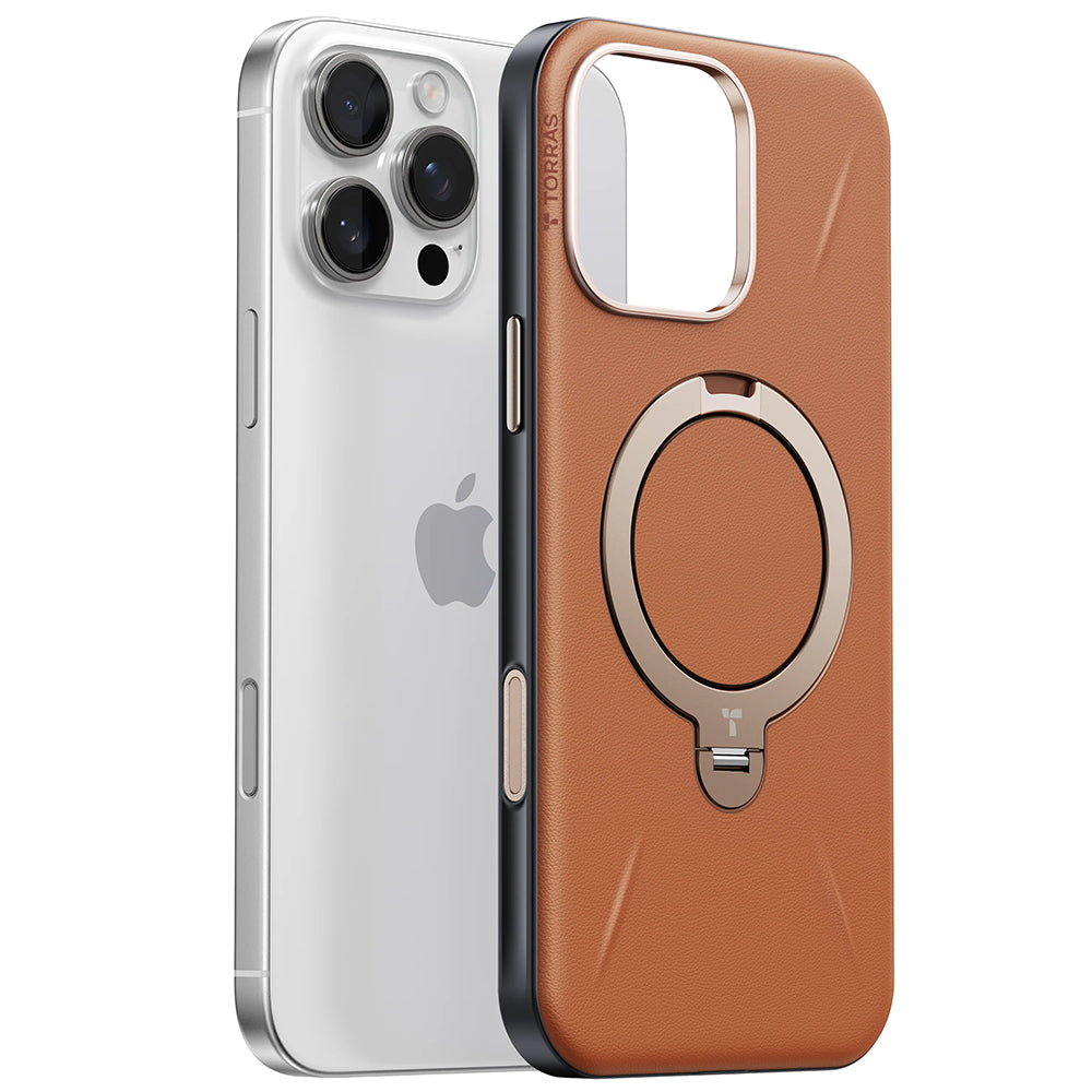 MagSafe Case for Apple iPhone 17 Pro Max, Torras, QPRO Leather, Brown