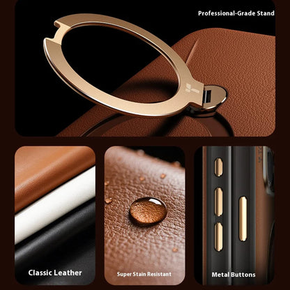 MagSafe Case for Apple iPhone 17 Pro Max, Torras, QPRO Leather, Brown