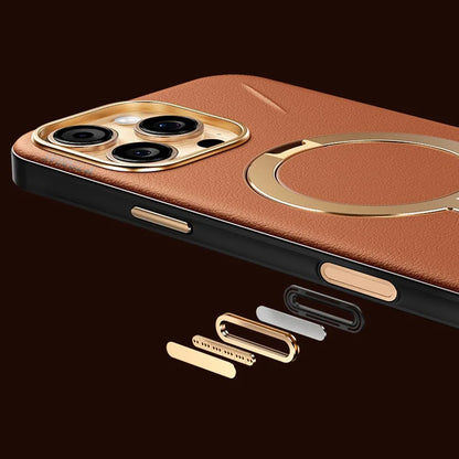 MagSafe Case for Apple iPhone 17 Pro Max, Torras, QPRO Leather, Brown
