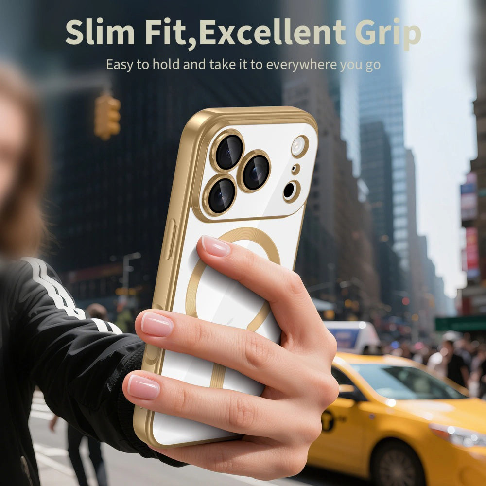 MagSafe Case for Apple iPhone 17 Pro, Techsuit, Luxury Crystal, Orange