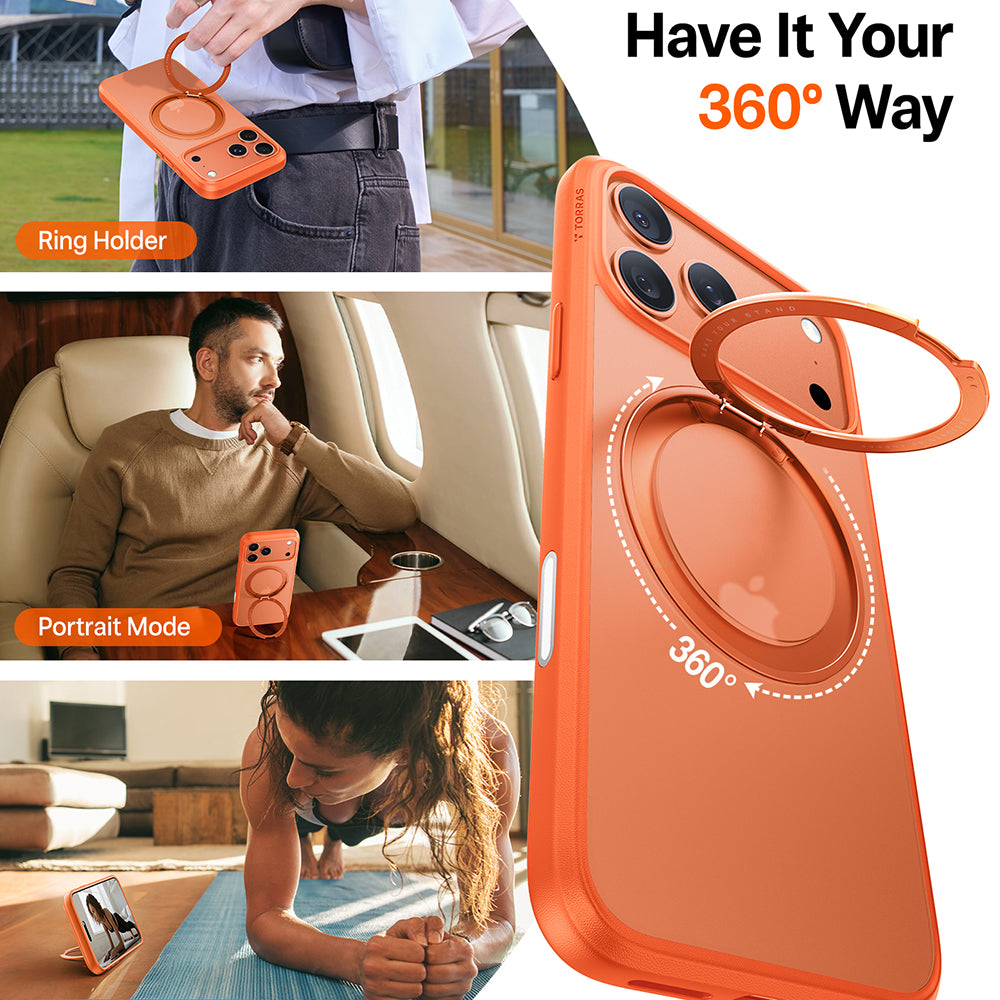 MagSafe Case for Apple iPhone 17 Pro, Torras, Ostand Pro, Orange