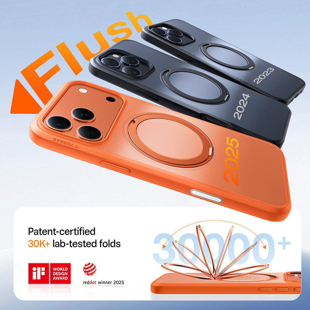 MagSafe Case for Apple iPhone 17 Pro, Torras, Ostand Pro, Orange