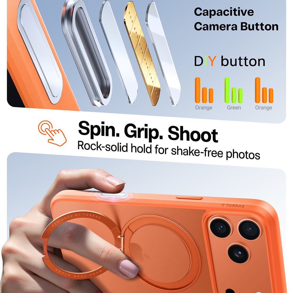 MagSafe Case for Apple iPhone 17 Pro, Torras, Ostand Pro, Orange