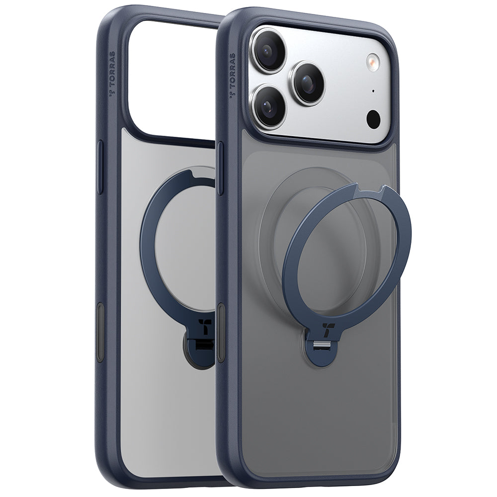 MagSafe Case for Apple iPhone 17 Pro, Torras, Ostand Spin, Blue