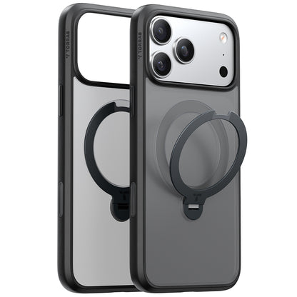 MagSafe Case for Apple iPhone 17 Pro, Torras, Ostand Spin, Black