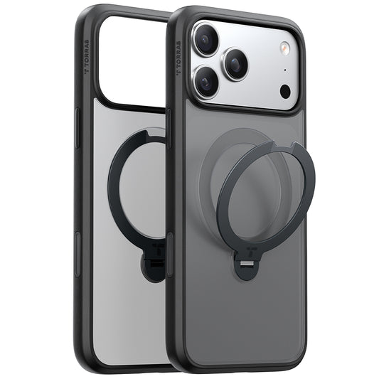 MagSafe Case for Apple iPhone 17 Pro, Torras, Ostand Spin, Black