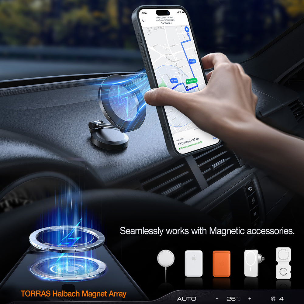 MagSafe Case for Apple iPhone 17, Torras, Pstand, Transparent
