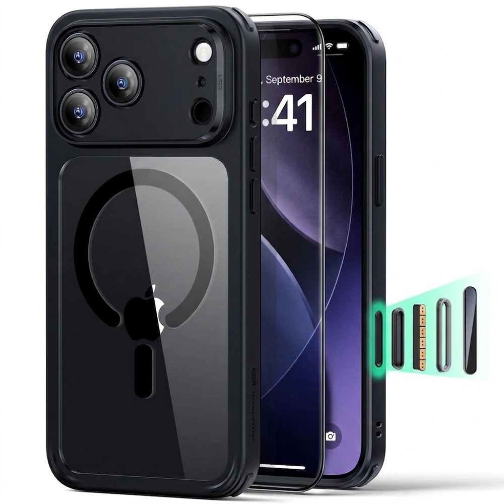 MagSafe Case for Apple iPhone 18 Pro / 17 Pro, ESR, Classic Hybrid with Screen Protector, Transparent Black