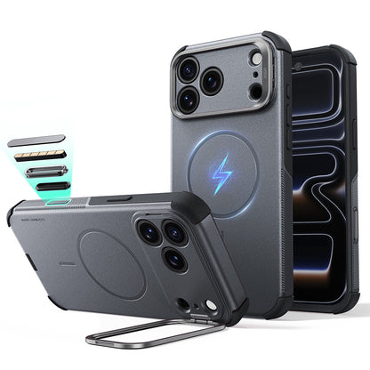 MagSafe Case for Apple iPhone 18 Pro / 17 Pro, ESR, Cyber Armor Kickstand, Gray