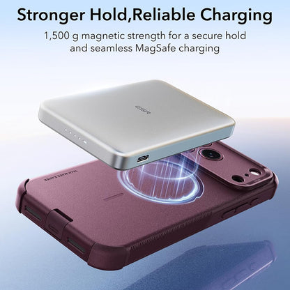 MagSafe Case for Apple iPhone 18 Pro / 17 Pro, ESR, Cyber, Satin Dark Burgundy