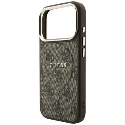 MagSafe Case for Apple iPhone 18 Pro / 17 Pro, Guess, 4G Embossed Classic, Brown