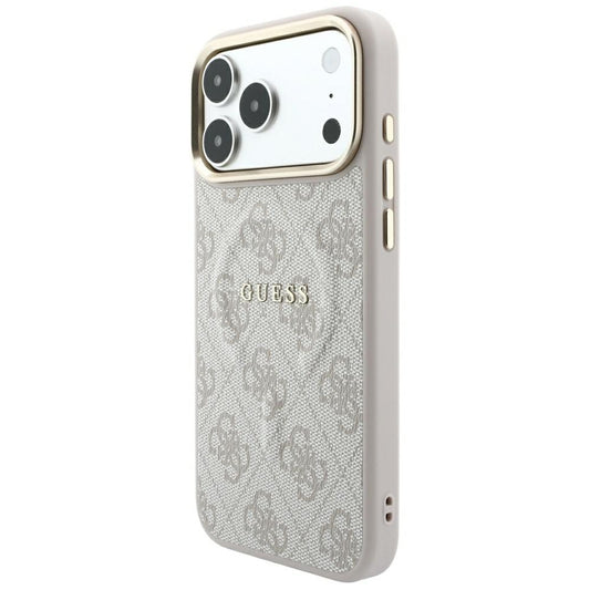 MagSafe Case for Apple iPhone 18 Pro / 17 Pro, Guess, 4G Embossed Ring Classic Logo, Pink