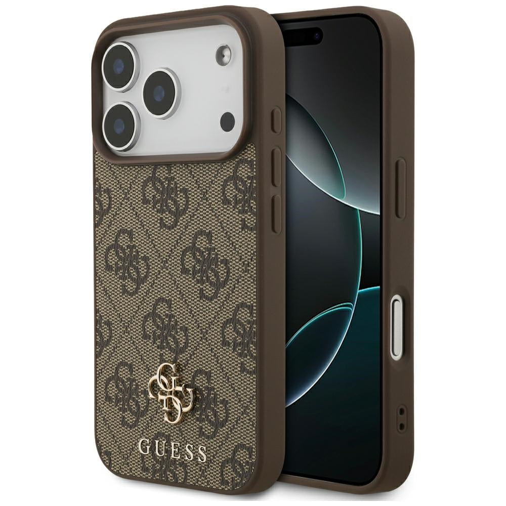 MagSafe Case for Apple iPhone 18 Pro / 17 Pro, Guess, 4G Small and Classic, Brown