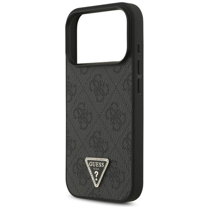 MagSafe Case for Apple iPhone 18 Pro / 17 Pro, Guess, 4G Triangle Strass, Black