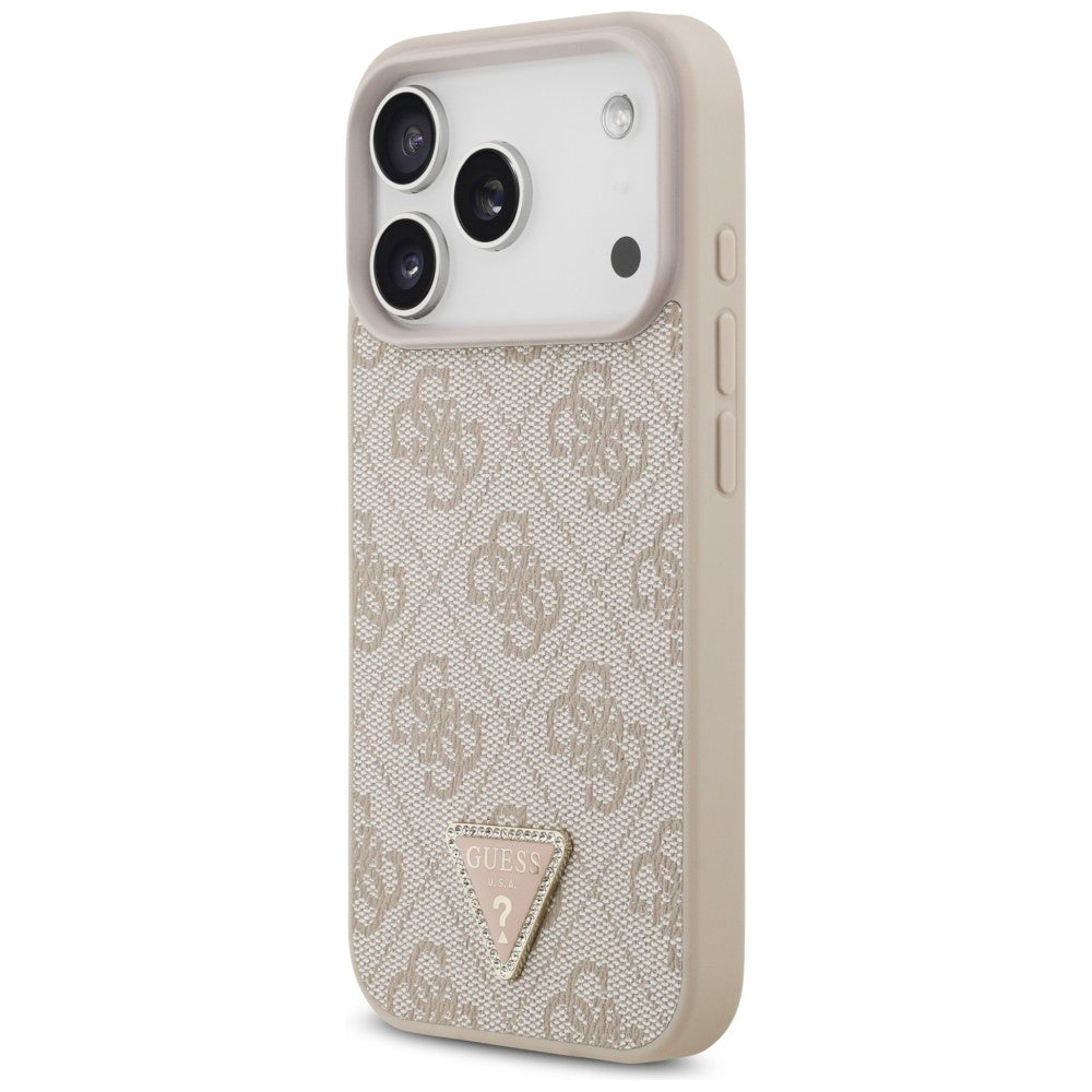 MagSafe Case for Apple iPhone 18 Pro / 17 Pro, Guess, 4G Triangle Strass, Pink
