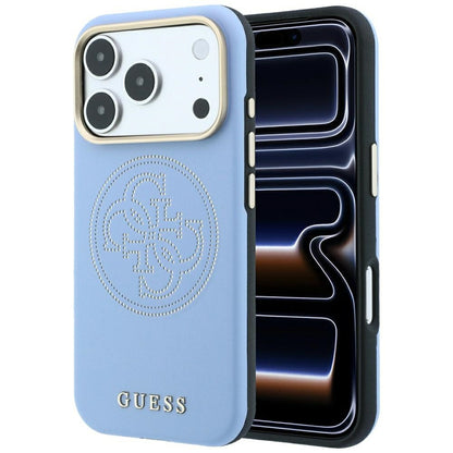 MagSafe Case for Apple iPhone 18 Pro / 17 Pro, Guess, Perforated 4G, Blue