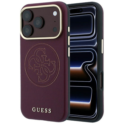 MagSafe Case for Apple iPhone 18 Pro / 17 Pro, Guess, Perforated 4G, Burgundy