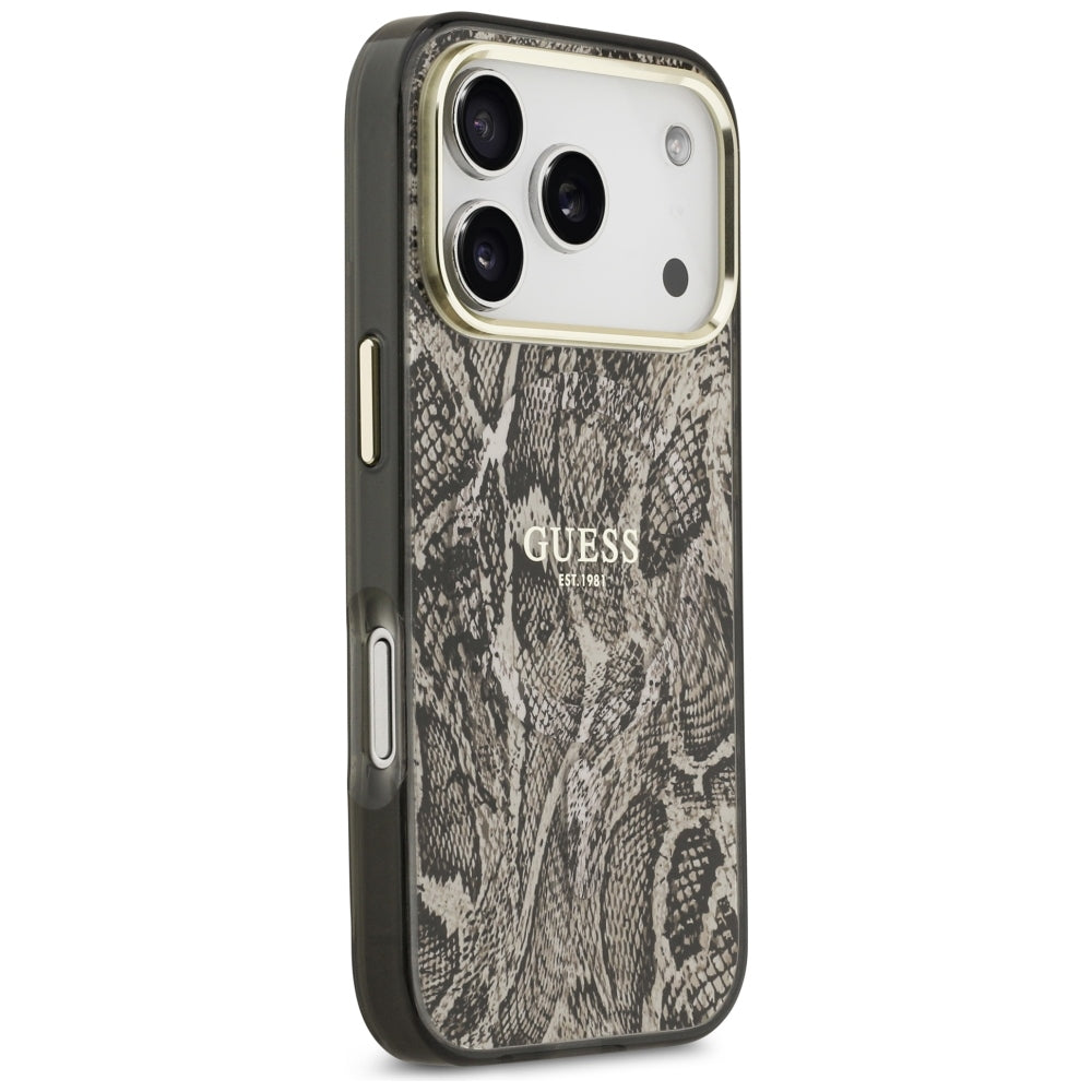 MagSafe Case for Apple iPhone 18 Pro / 17 Pro, Guess, Python Pattern, Brown