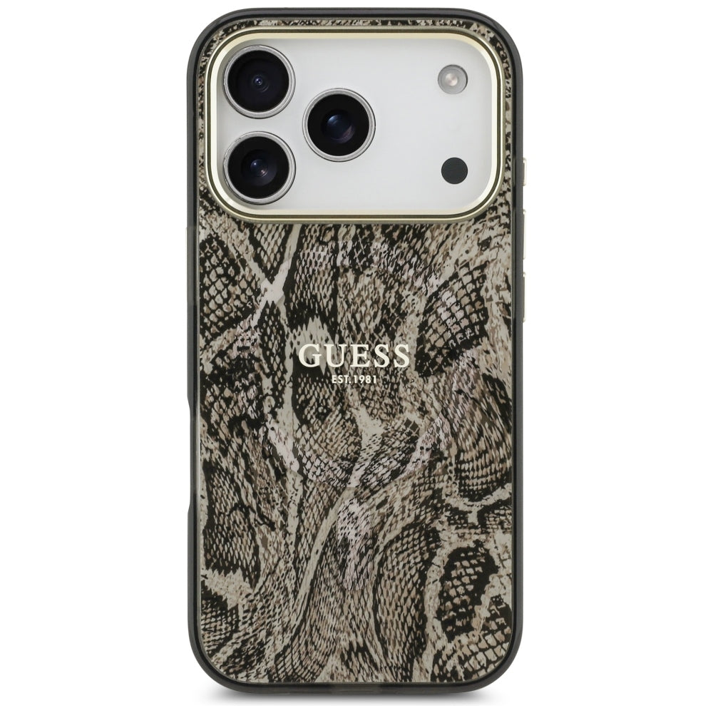 MagSafe Case for Apple iPhone 18 Pro / 17 Pro, Guess, Python Pattern, Brown