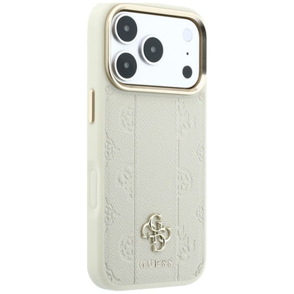 MagSafe Case for Apple iPhone 18 Pro / 17 Pro, Guess, Stripe Peony 4G, Beige
