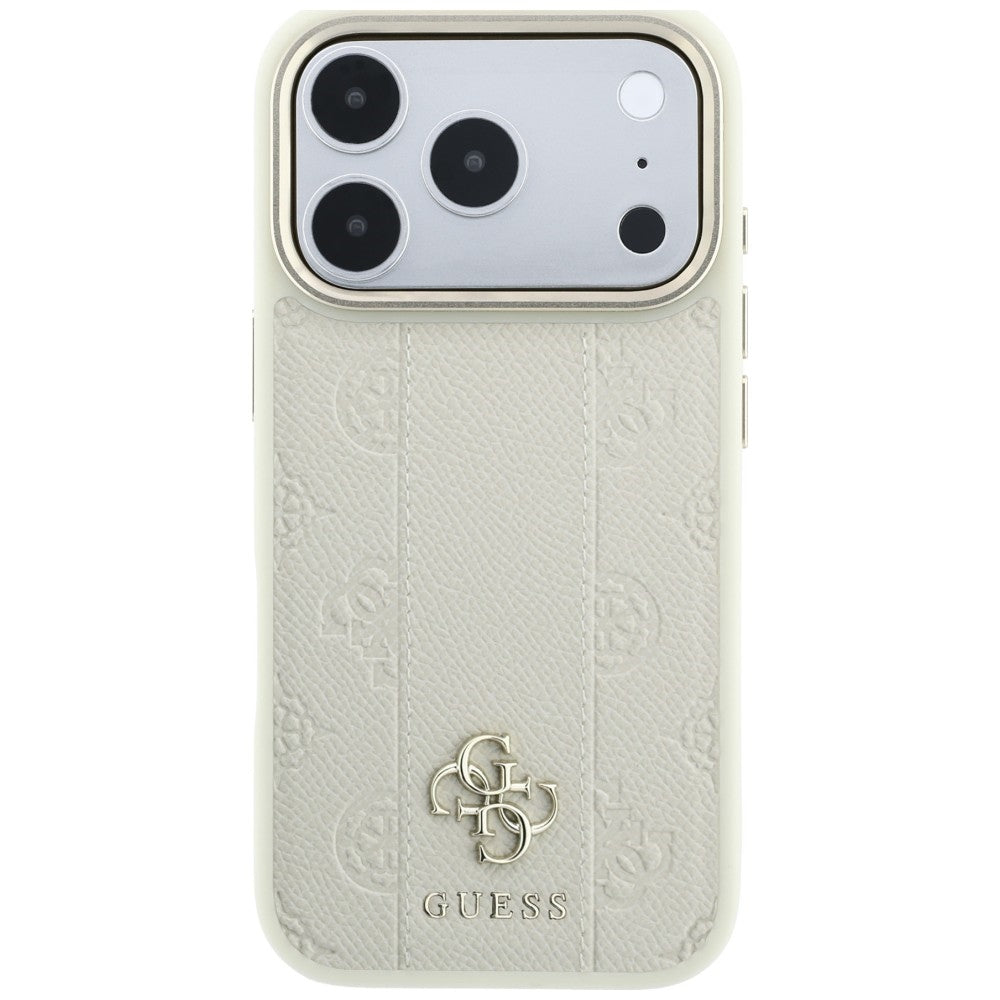 MagSafe Case for Apple iPhone 18 Pro / 17 Pro, Guess, Stripe Peony 4G, Beige