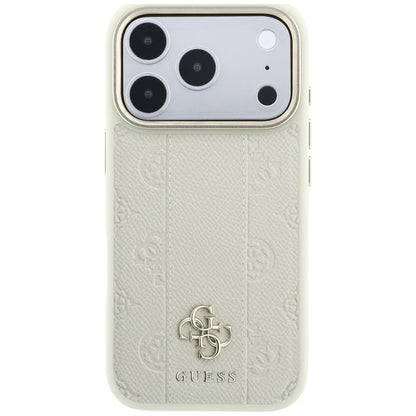 MagSafe Case for Apple iPhone 18 Pro / 17 Pro, Guess, Stripe Peony 4G, Beige