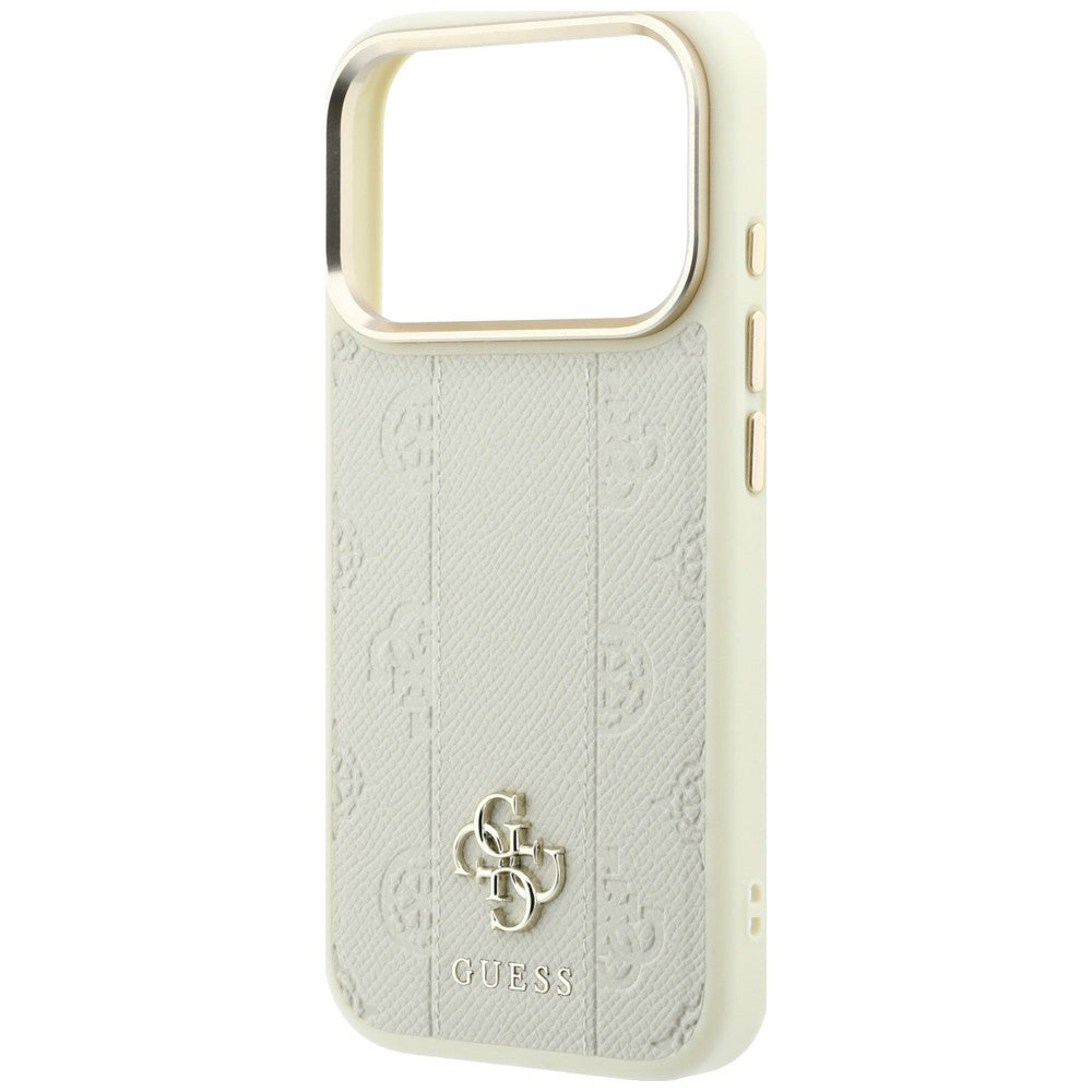 MagSafe Case for Apple iPhone 18 Pro / 17 Pro, Guess, Stripe Peony 4G, Beige