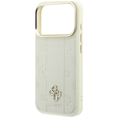 MagSafe Case for Apple iPhone 18 Pro / 17 Pro, Guess, Stripe Peony 4G, Beige