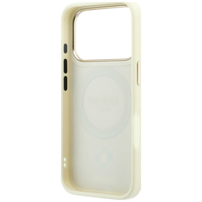 MagSafe Case for Apple iPhone 18 Pro / 17 Pro, Guess, Stripe Peony 4G, Beige