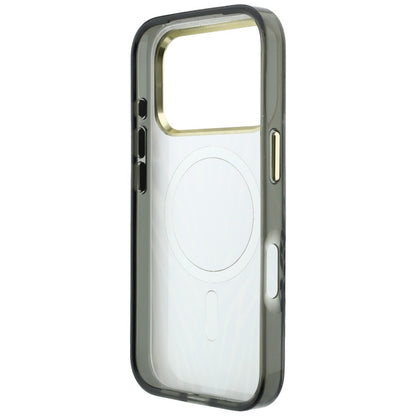 MagSafe Case for Apple iPhone 18 Pro / 17 Pro, Guess, Zebra Glitter Triangle Logo, Silver