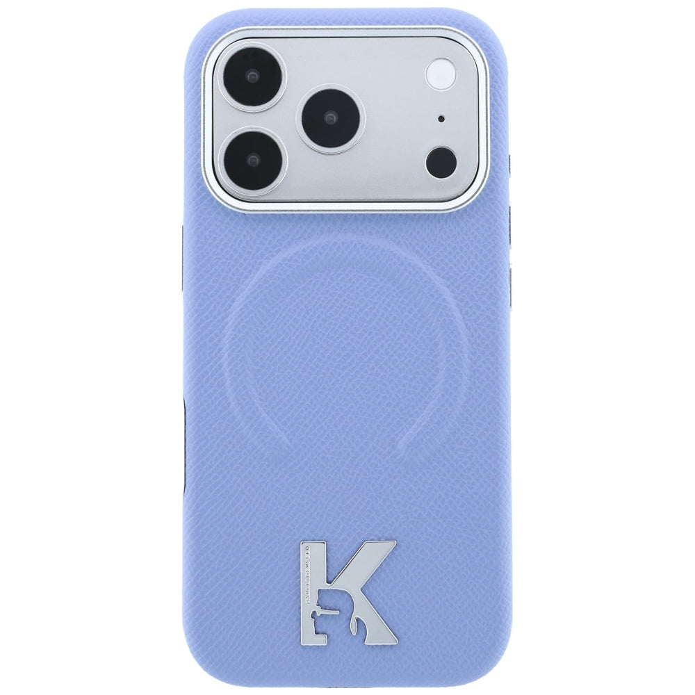 MagSafe Case for Apple iPhone 18 Pro / 17 Pro, Karl Lagerfeld, Grained Embossed Ring, Blue